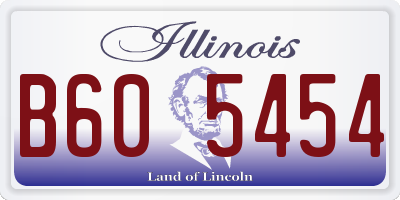 IL license plate B605454