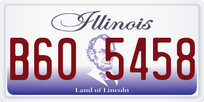 IL license plate B605458