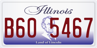 IL license plate B605467
