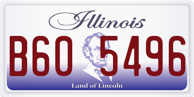 IL license plate B605496