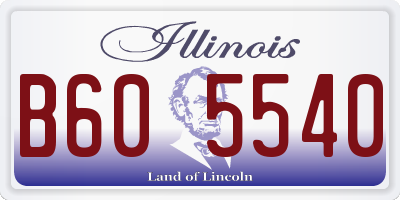 IL license plate B605540