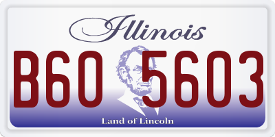 IL license plate B605603
