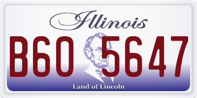IL license plate B605647