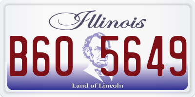 IL license plate B605649