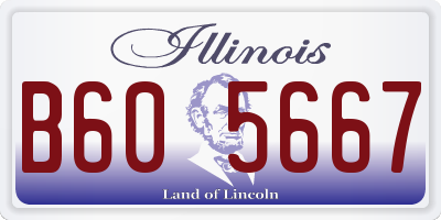 IL license plate B605667