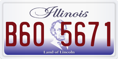 IL license plate B605671