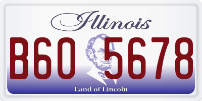 IL license plate B605678
