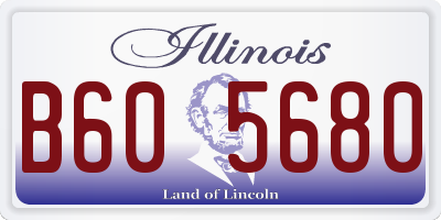IL license plate B605680