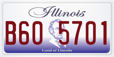IL license plate B605701