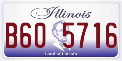 IL license plate B605716