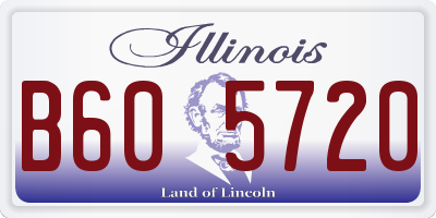 IL license plate B605720