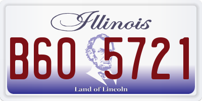 IL license plate B605721