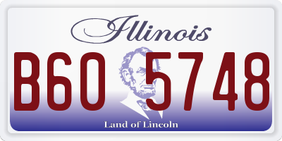 IL license plate B605748