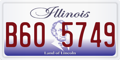 IL license plate B605749