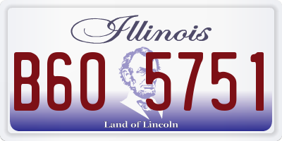 IL license plate B605751
