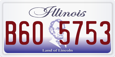 IL license plate B605753