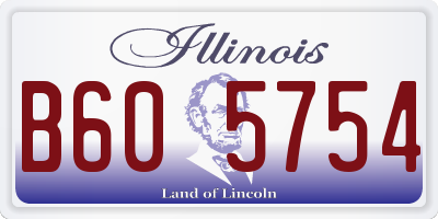 IL license plate B605754