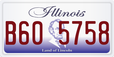 IL license plate B605758