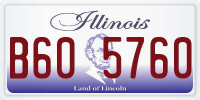 IL license plate B605760