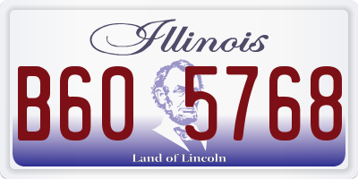 IL license plate B605768