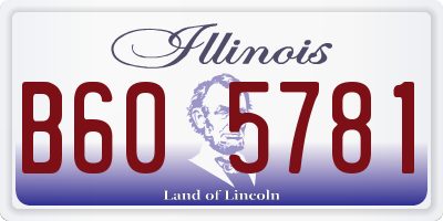 IL license plate B605781