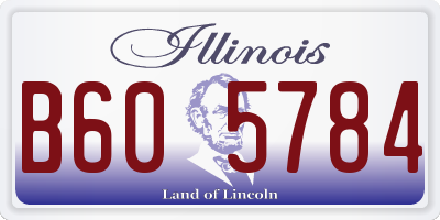 IL license plate B605784