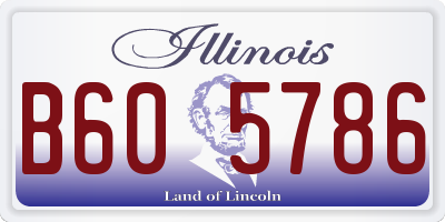 IL license plate B605786