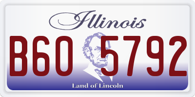 IL license plate B605792
