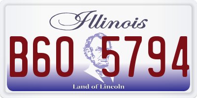 IL license plate B605794