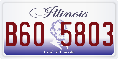 IL license plate B605803