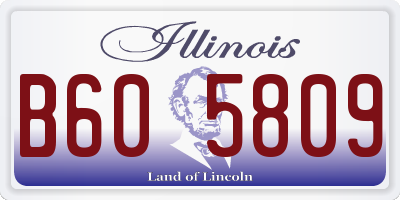 IL license plate B605809
