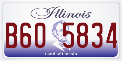 IL license plate B605834