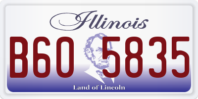 IL license plate B605835