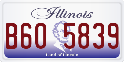 IL license plate B605839