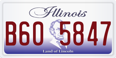 IL license plate B605847
