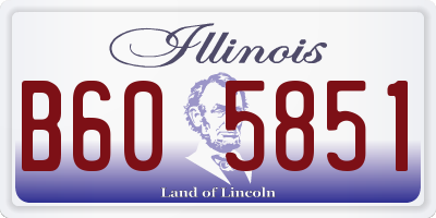 IL license plate B605851