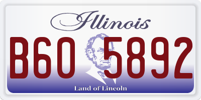 IL license plate B605892