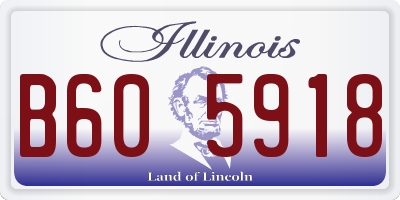 IL license plate B605918
