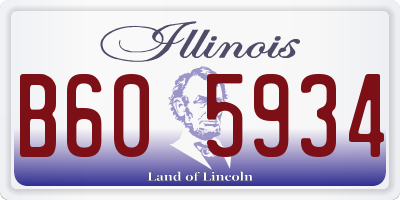 IL license plate B605934