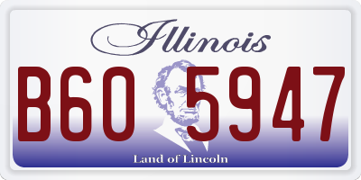 IL license plate B605947