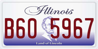 IL license plate B605967