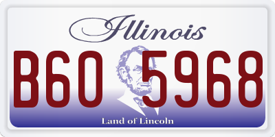 IL license plate B605968