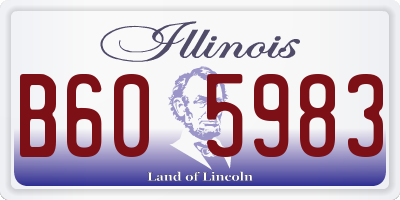 IL license plate B605983