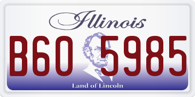 IL license plate B605985
