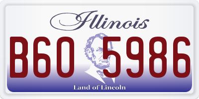 IL license plate B605986