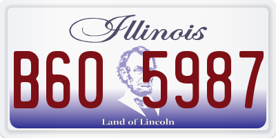 IL license plate B605987