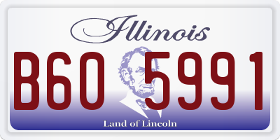 IL license plate B605991