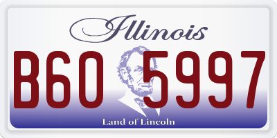 IL license plate B605997