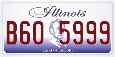 IL license plate B605999