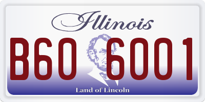 IL license plate B606001